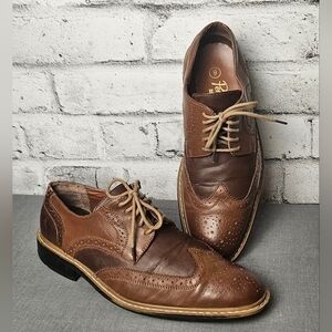 Original Penguin Brown Leather Wingtip Oxford Shoes Men’s 9 | Vintage Style